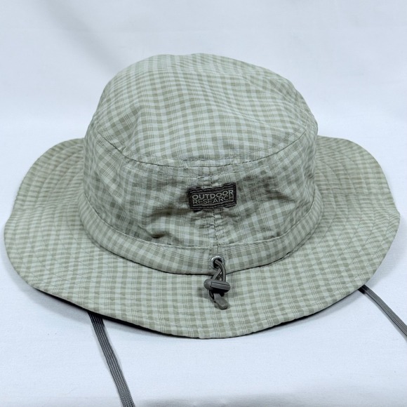 Outdoor Research Sun Bucket Hat L/G 6-12Y Gingham Check Hiking Camping - Picture 1 of 10